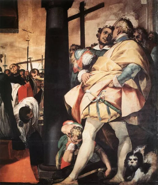 St Carlo Borromeo Erecting Crosses a the Gates of Milan Detail