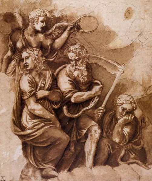 Victory, Janus, Chronos, and Gaea
