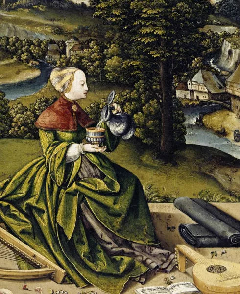 Painted tabletop for Erasmus Stedelin Detail