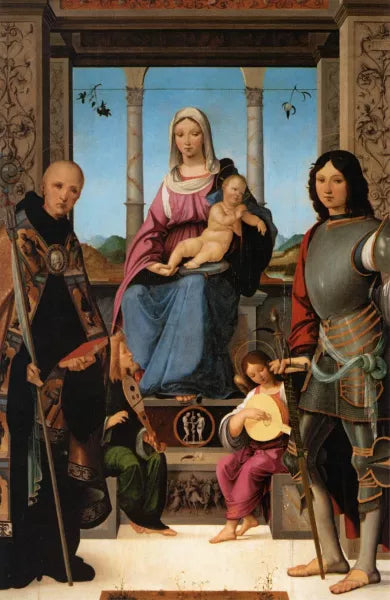 Virgin and Child Flanked by Sts Benedict and Quentin
