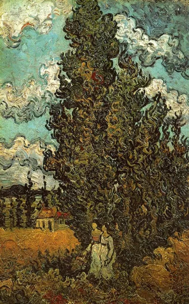 Cypresses and Two Women