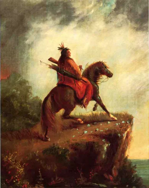 Indian Scout on Horse Back