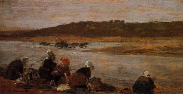 Laundresses on the Banks of the Touques also known as The Effect of Fog
