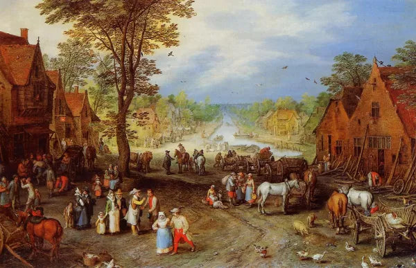 Village Street with Canal