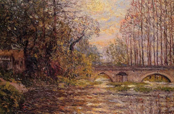 Sunset on the Loir, Lavardin also known as Loir-et-Cher