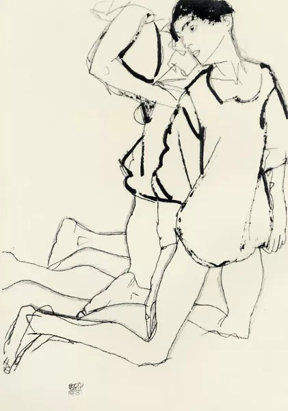 Two Kneeling Figures also known as Parallelogram
