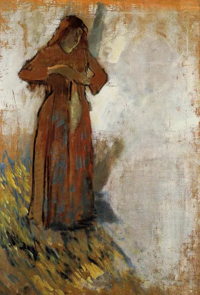 Woman with Loose Red Hair