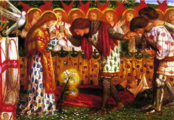 How Sir Galahad, Sir Bors, and Sir Percival were fed with the Sanc Grael; But Sir Percival's Sister Died by the Way