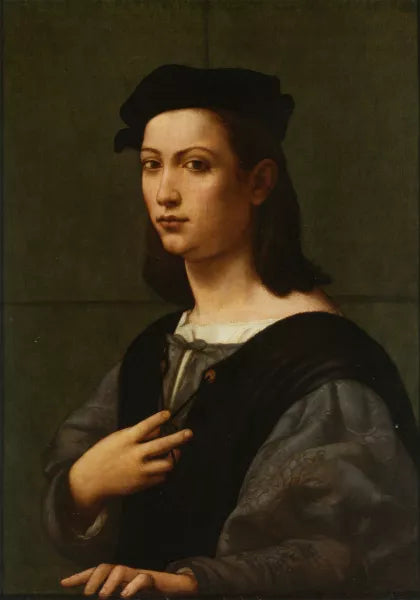Portrait of a Young Gentleman Half Length in a Blue Douiblet and White Shirt with Black Hair