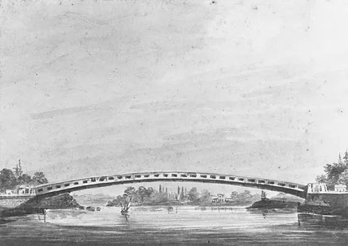 The Upper Bridge over the Schuylkill, Philadelphia--Lemon Hill in the Background