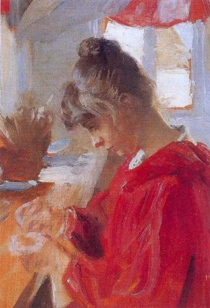Marie en Vestido Rojo