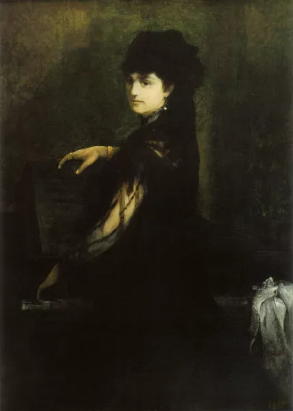 Amalie Makart am Klavier