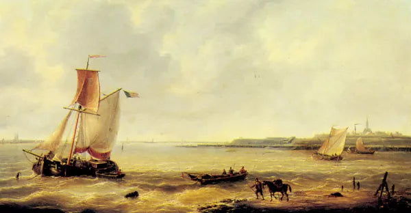Fishing off a Jetty with a Village Beyond
