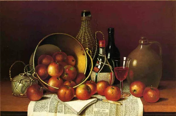 Still Liife with Wine and Apples