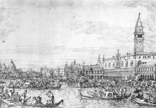 Venice: The Canale di San Marco with the Bucintoro at Anchor