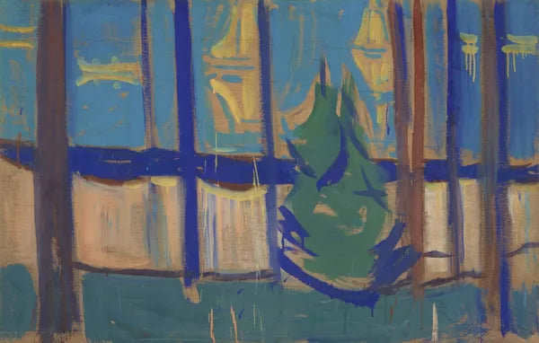 Beach Landscape with Trees and Boats